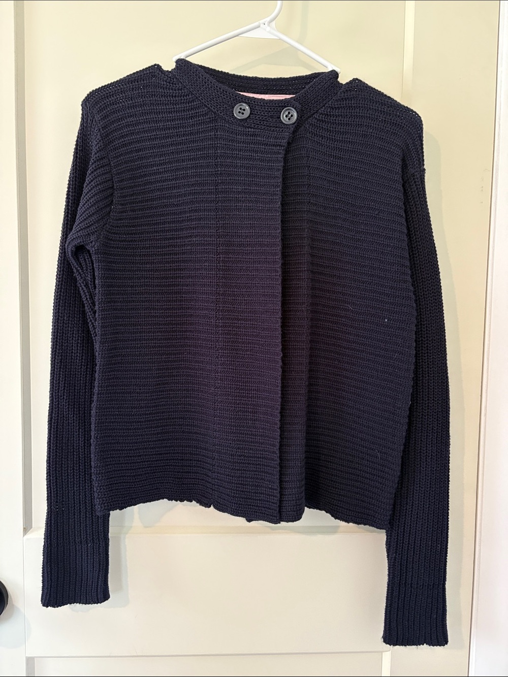 NWT Eddie Bauer Large Navy knit cardigan